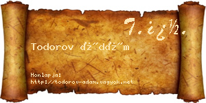 Todorov Ádám névjegykártya